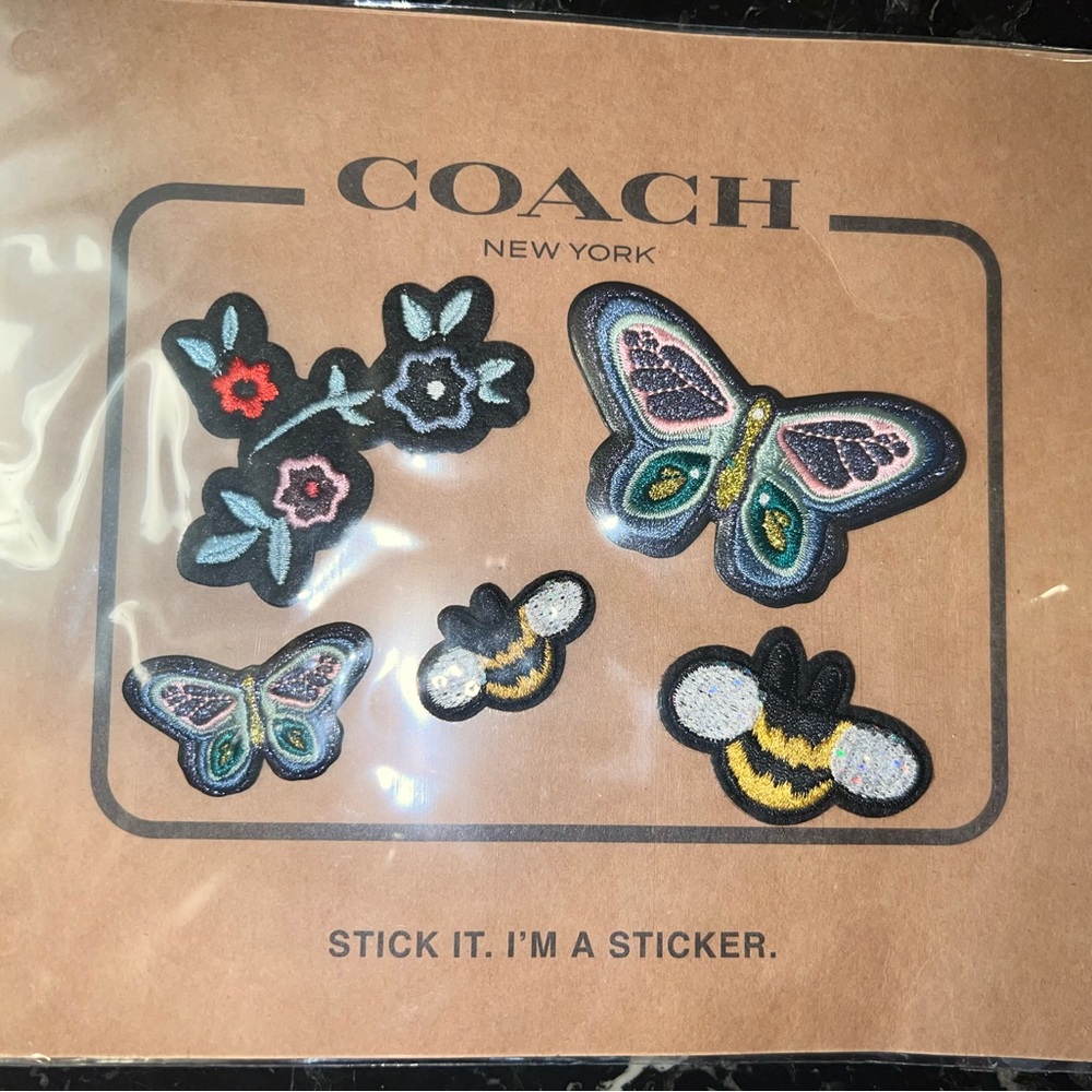 Coach Multicolor Butterfly, Bee, and Flower Stickers